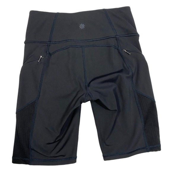 Athleta Women Size XXS Black Bike Shorts with 2 Side Zipper Pockets - Picture 3 of 14